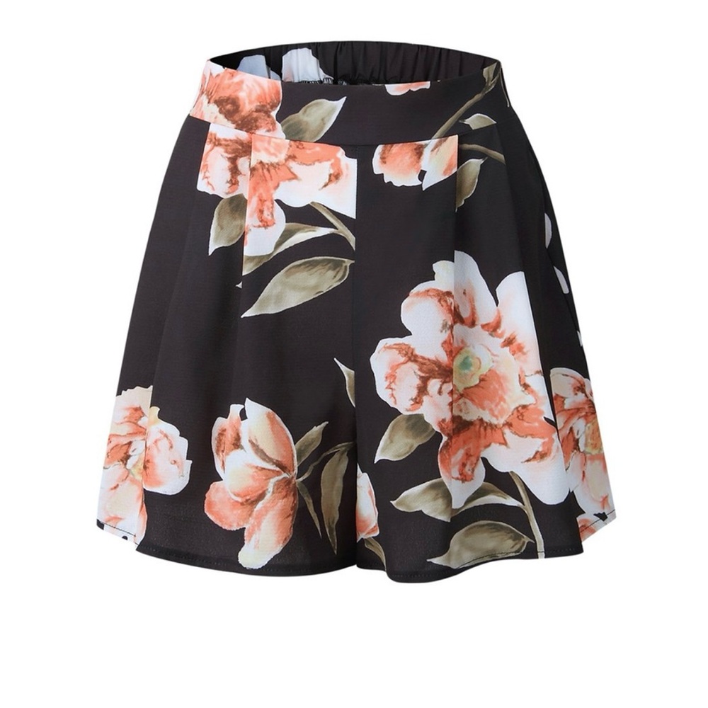 Floral High Waist Women's Shorts